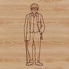 Male Profile in Clean Line Art Style A male figure depicted in a simple vector format.