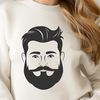 Facial Hair Illustration Vector Graphics A vector illustration of a man with facial hair, suitable for cutting machine designs.