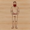 Facial Hair Design SVG A stylized illustration of a man with facial hair, suitable for vector art and cutting machine designs.