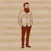 Male Portrait Illustration in Vector Format A detailed SVG illustration of a man with a beard.