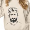 Male Figure Outline Illustration An outline vector image of a male figure with beard.