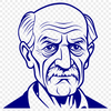 Classic Line Drawing Portrait Male figure depicted in a simple line drawing style, suitable for vector art design.