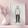 Simple Male Silhouette Vector A vector illustration of a male figure in simple outline style, suitable for commercial or personal design projects.