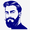 SVG Portrait of a Mature Male A detailed illustration of a mature man with a long beard.