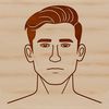 Bold Line Character Design An SVG design featuring a masculine character with bold lines and shapes.