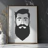 Line Art Man Portrait A simple line art illustration of a man with a beard.