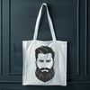 Hand-Drawn Male Figure Illustration A detailed illustration of a male figure with a well-groomed beard.