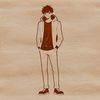 Simple Male Line Art Illustration A digital illustration of a man in simple line art style.