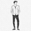 Simple Male Illustration Vector Art A simple illustration of a male figure with basic outlines and shapes, suitable for vector art design.