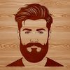Neutral Background Male Portrait A man with a beard in a neutral background, suitable for vector design.