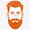 Manly Beard Character Design A detailed illustration of a male figure with a beard, suitable for vector art and cutting machine applications.