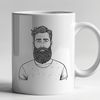 Bearded Man Illustration Design A high-resolution, male figure with a beard, suitable for vector design and commercial or personal projects.