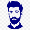 Mature Male Silhouette A simple illustration of a mature male figure with a well-groomed beard.