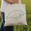 A realistic illustration of a manatee, a large aquatic mammal native to the Caribbean Sea and Gulf of Mexico.