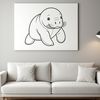 Aquatic Gentle Giant A detailed illustration of a manatee, a large aquatic mammal.