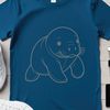 Sea Mammal SVG Illustration SVG illustration of a manatee in a marine environment.