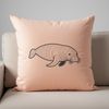 Sea Cow Vector Illustration A large aquatic mammal swimming in the ocean, depicted as a vector illustration with clean lines and simple details.