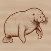 Gentle Sea Mammal Illustration A vector illustration of a sea creature, specifically a manatee, suitable for commercial or personal use.