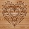 A intricately designed vector mandala heart featuring a mix of shapes and patterns.