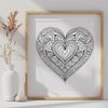 Intricate Heart Mandalas in Vector Format A stylized heart design featuring intricate mandala patterns in a vector format.