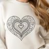 Free Vector Heart Template Download A colorful mandala design featuring a heart shape at its center, suitable for various digital and crafting applications.