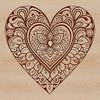 A intricately designed mandala heart symbol with floral patterns and shapes, ideal for vector art projects.