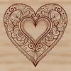 An SVG vector graphic illustration of a stylized love heart surrounded by mandala-inspired geometric shapes and motifs.