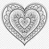 Colorful Mandala Heart Clip Art A colorful and intricate mandala design featuring a heart shape, suitable for cutting machines like Cricut or laser cutting.