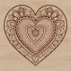 A colorful, intricate mandala design featuring a stylized heart shape, suitable for vector graphics and digital art.