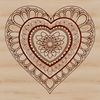 A colorful mandala design featuring a heart shape, suitable for vector art projects.