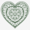 Beautiful Intertwined Patterns in a Heart Shape A symmetrical design featuring interconnected patterns within a heart shape.