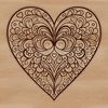 A colorful mandala design featuring a heart shape with intricate patterns and details.