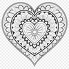 Beautiful Mandalas for Art and Craft A geometric mandala design featuring a heart shape at its center.