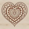A colorful mandala design featuring a heart shape at its center, suitable for vector art and cutting machine projects.