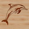 Oceanic Dolphin Clipart Design A detailed illustration of a dolphin in the ocean, suitable for use as vector art in various design projects.