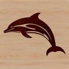 A digital illustration of a dolphin swimming in the ocean, suitable for various designs and projects.