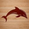 A colorful illustration of a dolphin in the ocean, suitable for vector graphics and digital design.