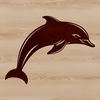 Saltwater Dolphin Design Illustration of a dolphin in the ocean, featuring a marine mammal commonly found in saltwater habitats.