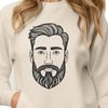 Neutral Face SVG Design A digital illustration of a bearded male figure with a neutral expression.