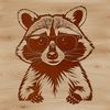 Cool Cartoon Raccoon in Shades A cartoon raccoon wearing sunglasses in a simple vector design.