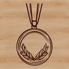Gold Medal Ribbon Icon A gold medal with a ribbon hanging from it, suitable for graphic design projects.