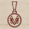 Beautiful Metal Medal with Ribbon and Clasp A metal medal with a ribbon and clasp, suitable for various cutting machines such as Cricut or laser cutter.