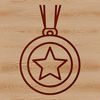 Simple Medal Design for Clip Art A simple medal design made up of lines and shapes, suitable for various uses such as clip art and vector art.