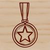 Beautiful Olympic Medal Ribbon Design A gold medal on a white background, featuring an Olympic-style ribbon design.
