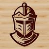 Fantasy Knight Head Portrait A medieval knight's head silhouette with fantasy-inspired armor.