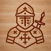 Simple Stylized Knight Character Clipart An outline illustration of a knight character from medieval times with a stylized design suitable for vector graphics.