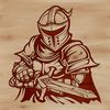 Medieval Icon for Crafting and Design A fantasy-style knight icon suitable for design and crafting projects.