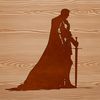 Knightly Emblem in Armor Medieval knight figurine in armor, suitable for vector art design and cutting machine applications.