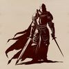 Free Knight SVG for Cutting Machines A medieval-style knight in armor, rendered as a vector graphic suitable for cutting machines like Cricut or laser cutters.