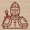 Simple Line Drawing of a Knight Silhouette An illustration of a knight from a medieval fantasy setting, depicted as a vector graphic image.